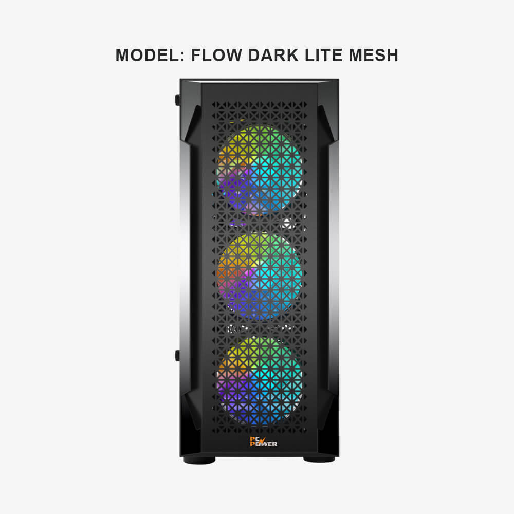 PC Power Flow Dark Lite Mesh Desktop Gaming Casing