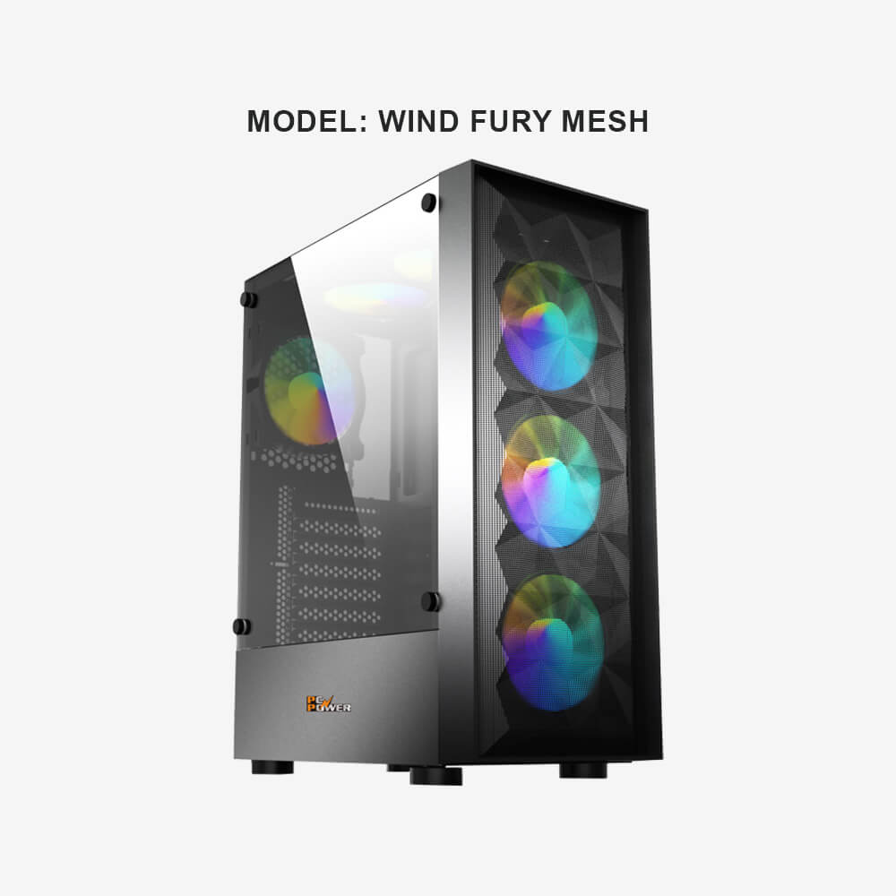 PC Power Wind Fury Mesh Desktop Gaming Casing