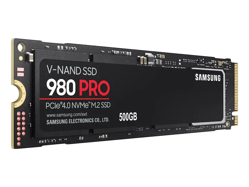 Samsung 980 PRO PCIe 4.0 NVMe® SSD MZ-V8P500BW_004_L-Perspective_Black