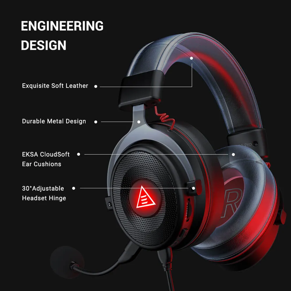 EKSA E900 Pro 7.1 Virtual Surround Sound Gaming Headset Color Black_05