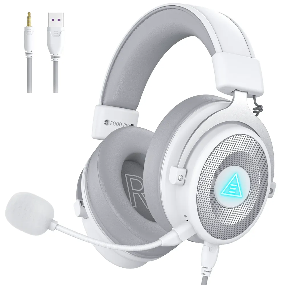 EKSA E900 Pro 7.1 Virtual Surround Sound Gaming Headset Color White