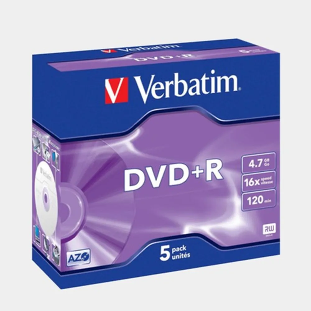 Verbatim 95049 Dvd+R 4.7Gb 16X Jewel Case Silver Pack 5 01