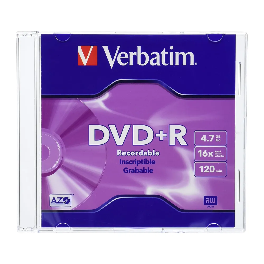 Verbatim 95097 DVD+R 10-Disc Slim Case 4.7 GB up to 16X Branded Recordable Disc 01