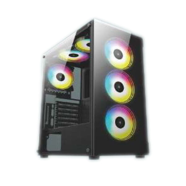 PC-Power-PP-GS2404-BK-Crystal-Glass-V2-ATX-Desktop-Gaming-Casing