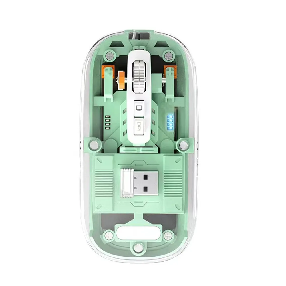 PC Power PGM-P4 Green Transparent Bluetooth Mouse