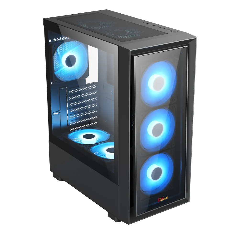 PC Power PP-GS2404V3 BK Crystal Glass V3 ATX Desktop Gaming Casing 02