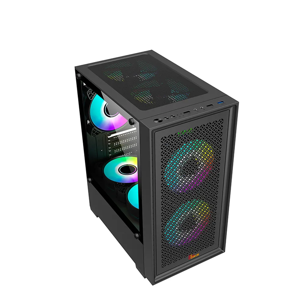 PC Power Dark Flow Mesh X2 M-ATX Gaming Casing 02