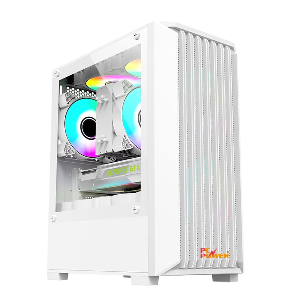 PC Power White Breeze Mesh M-ATX Gaming Casing 01